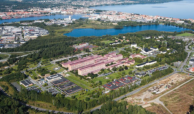 Flygbild över Länssjukhuset Ryhov