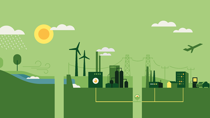 Illustrtaion över hur energi går från primär till slutlig användning