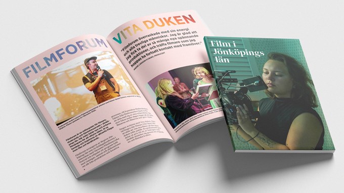 Ett uppslag ur magasinet Film i Jönköpings län. 